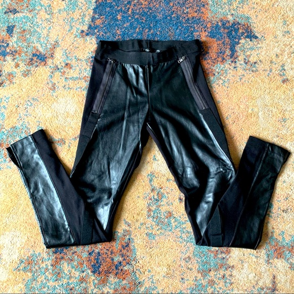 Dex, Faux Leather Stretch Biker Leggings, Black, size S - Picture 2 of 7